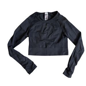 Gymshark Vital Seamless Crop Top Long Sleeve Black- L